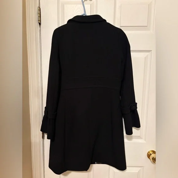 J Crew wool coat with bell sleeves, black, women’s sz 8 - Picture 7 of 11